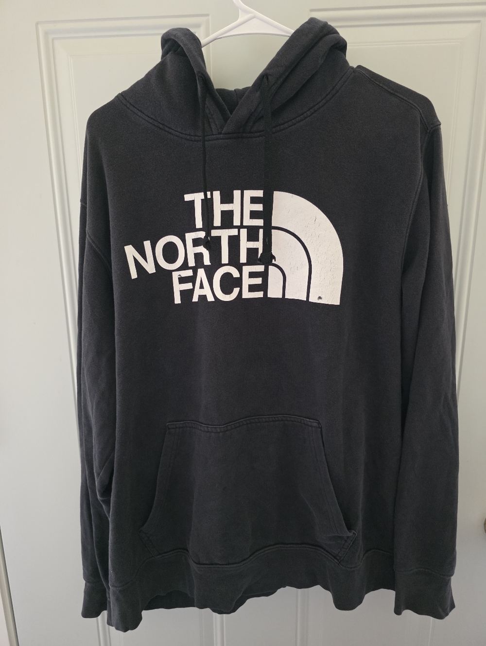 The North Face Black Hoodie with White Logo Size Large